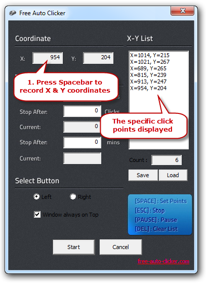 how to set auto clicker to a specific window