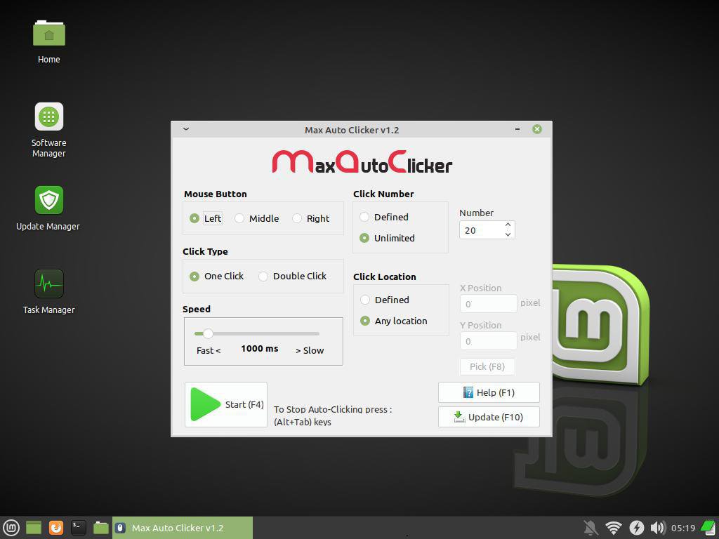 Max Auto Clicker For linux mint