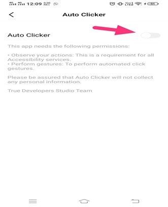 Turn on Android Auto Clicker