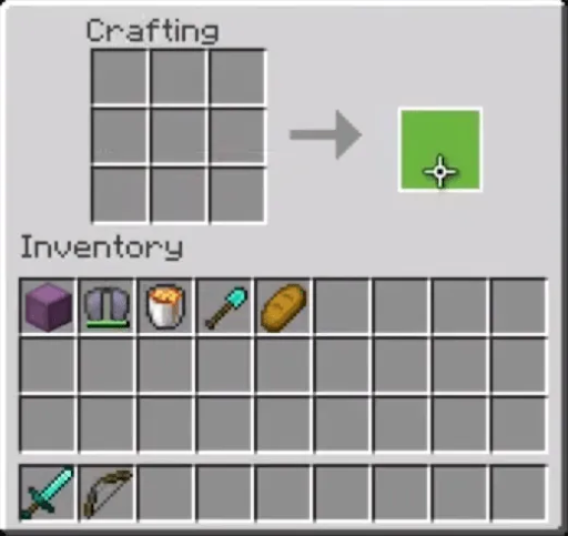 Drag Minecraft Bow in your invetory box
