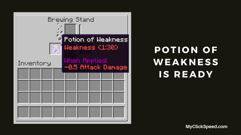 How To Make A Potion Of Weakness In Minecraft? My Click Speed