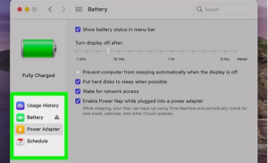 Power Settings on Mac