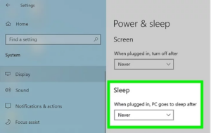 Sleep Option on Computer