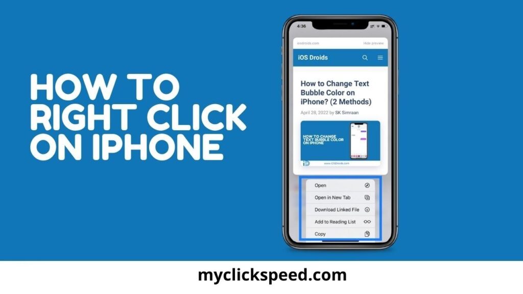 How to Right Click on iPhone