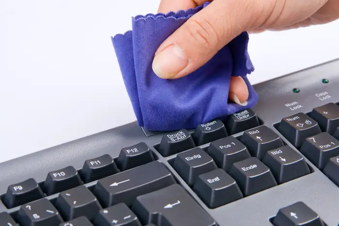 Clean the Keyboard with dry lint-free cloth