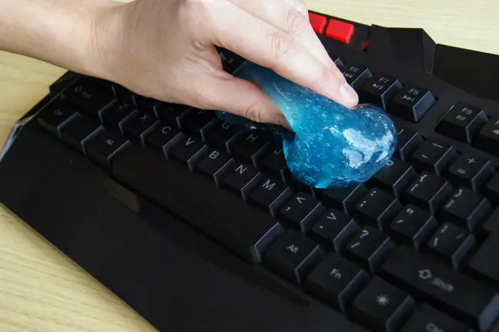 Cleaning Keyboard with slime