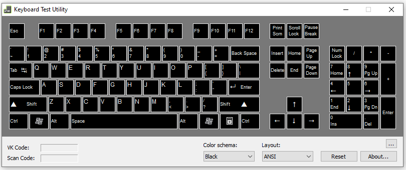 Keyboard Test Utility Black Color