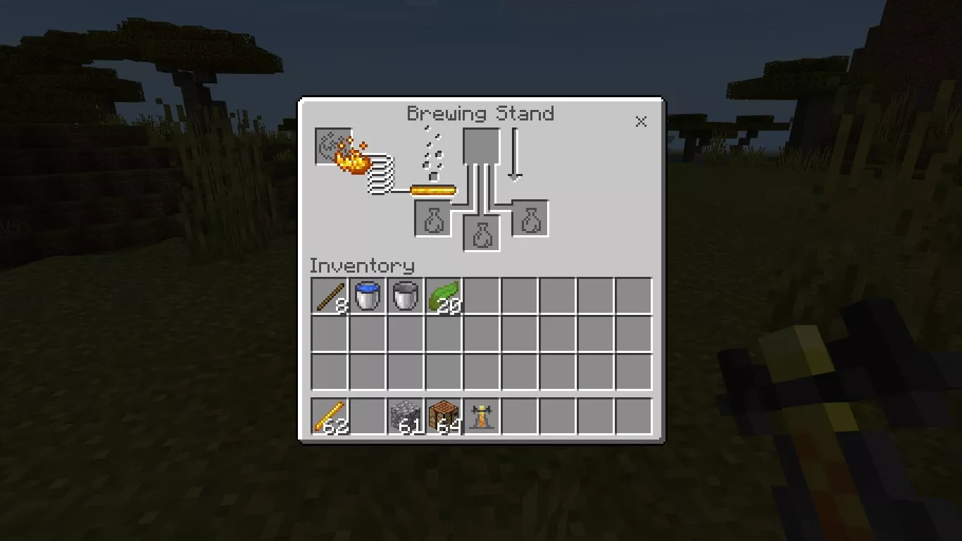 6. Add the Blaze Powder to activate the Brewing Stand
